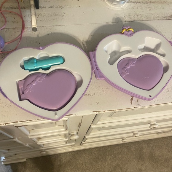 VTG 1990s pretend play Purple Heart large compact makeup for age 3+ - Picture 2 of 2